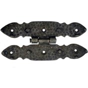 Resim Skygo Antika Tarz Dekoratif Pirinç Düğmeli Menteşe - 142x69 mm, Oksit 