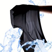 Resim 1 Adet Buzlu Çekicilik Ultra İnce Yarı Şeffaf Dikişsiz Nefes Alabilen U Kesim Erkek Boxer Kısa Eşarp Siyah Beyaz Lacivert Pembe 