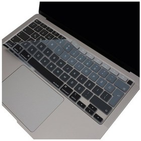 Resim Macbook Air 13 İnç Türkçe Q Ombre Silikon Klavye Koruyucu A2337 M1 A2179 Yıkanabilir İnce Lacivert Mavi 