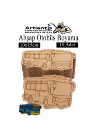 Resim Ahşap Boyama Araçlar 10 Adet 10x15cm Taşıtlar Boyama Figürü Etkinlik Çoçuk Gelişim Motor Beceri Kreş Anasınıfı Siyah 