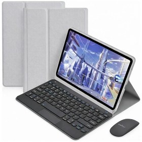Resim Microcase Samsung Galaxy Tab A11 Plus 11 İnch Tablet Uyumlu Bluetooth Touchpad Klavye+bluetooth Mouse+standlı Kılıf-bkk7 