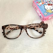 Resim Sanrio için for hello kitty Leopar Desenli Moda Gözlük Çerçevesi, Y2K Vintage Tarzı, Lüks Aksesuar, Yuvarlak Çerçeve, Lens Yok, Çalışma Ödülü Hediyesi, Doğum Günü Yeni Yıl Hediyesi Erkekler ve Kadınlar İçin Uygun. 