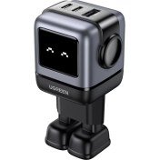 Resim Ugreen Nexode RG 65W Robot GaN Hızlı Şarj Cihazı 2xUSB-C 1xUSB-A Gri - 25685B 