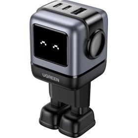 Resim Ugreen Nexode RG 65W Robot GaN Hızlı Şarj Cihazı 2xUSB-C 1xUSB-A Gri - 25685B 