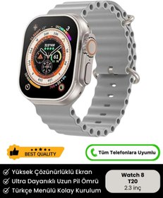 Resim Noriyen Yeni Nesil Watch 8 Ultra 4 Kordonlu Spor Ve Sağlık Sensörlü Ios Android Bluetooth T20 Akıllı Saat 