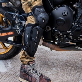 Resim Motoanl Motosiklet Europe Standart Sertifikalı Mafsallı Dizlik Nefes Alan Özel Kumaş Motor Dizliği 