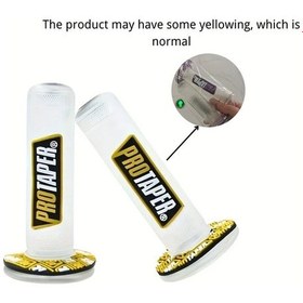 Resim Cloudstore Transparan Sarı 7/8" Evrensel Motosiklet Atv Dirençli Ve Ergonomik Tutamak Seti 