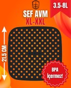 Resim SEF AVM Xl/xxl Xiaomi Philips Uyumlu Isıya Dayanıklı Silikon Fritöz Ve Airfryer Kare Pişirme Matı 21,5cm 