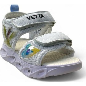 Resim 129 Kız Bebek Hafif Işıklı Sandalet Beyaz 