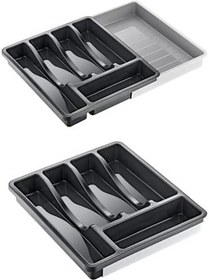 Resim Online Kapında Uzayabilen Ayarlanabilir Kayar Kızaklı Çekmece Içi Kaşıklık Organizeri Antrasit Antrasit 37 x 49 