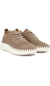 Resim Derimod Kadın Vizon Bağcıklı Kalın Tabanlı Desenli Süet Comfort Ayakkabı 26PFE470710 