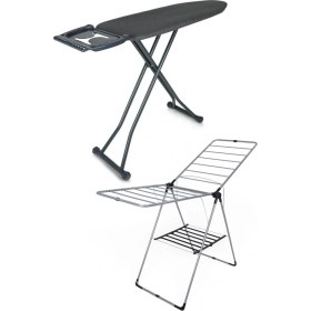 Resim Pratik ve Şık Silikon Ütü Masası ve Kurutmalık Seti, Antrasit Renkli 