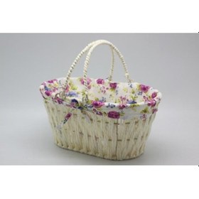 Resim Ün-ev 7025 Oval Kulplu Krem Ekmek Sepeti 