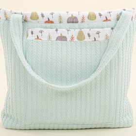 Resim Bebek Bakım Çantası - Turkuaz Örgü - Yeşil Balkabağı 