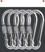 Resim NETWORK ART 5 Adet Karabina Kilitli Yaylı Kanca - 8mm - Paslanmaz Çelik 