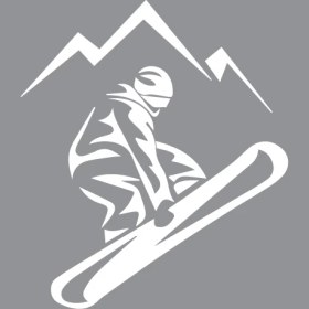 Resim Reysa Tasarım Ski Kayakçı Dağ Beyaz 17X10 cm 