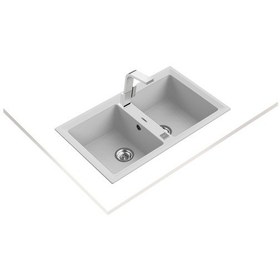 Resim Teka Stone 90 B-Tg Çift Hazneli Tegranite Eviye - Beyaz - 115260012 