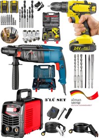 Resim DYNAMİC MAX 3'lü Set İnvertec Kartlı Kaynak Makinesi Soğutmalı -Kırıcı Delici Hilti-Şarjlı Darbeli Setli Matkap 