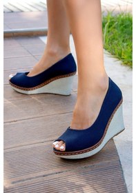 Resim Fox Shoes Lacivert Kadın Dolgu 9674040305 