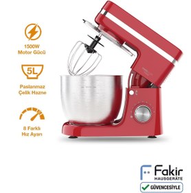 Resim Fakir Range FixRoll Mutfak Şefi - Hamur Yoğurma - Stand Mikser- Kırmızı 
