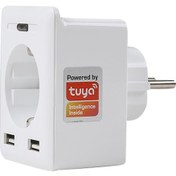 Resim S-link Swapp SL-04 10A 2 USB 2.4 Ghz Wifi Tuya Destekli Akım Korumalı Akıllı Priz 