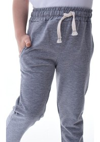 Resim Unisex Çocuk %100 Pamuk Günlük Jogger Eşofman Altı 12 Ay 5 Yaş Gri 