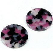 Resim Xıner Leopar Baskılı Kaplumbağa Kabuğu Küpe Charm, Asetat Akrilik Boncuk, Boho Küpe Parçaları, 24mm-ace181 Altın-renk Chına 