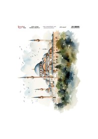 Resim Pirinç Dekopaj Kağıdı 30x42cm Pt-4147 Cami 