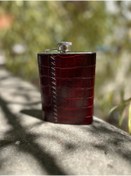 Resim OLDIE LEATHERCRAFT Hadro El Yapımı Hakiki Deri Çelik Alkol Matara (KİŞİSELLEŞTİRİLEBİLİR) 