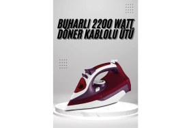 Resim Sayarmarkt Seramik Tabanlı Kırmızı 2200 Watt Şok Buharlı Ütü 