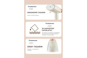 Resim Taşınabilir Buharlı Dikey Ütü, Seyahat Boy, Pratik ve Yeni Nesil Teknoloji 