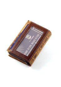 Resim Ancora Leather Hakiki Deri Croco Mekanizmalı Erkek Cüzdanı Taba 