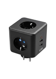 Resim Akım Ve Voltaj Korumalı Küp Priz 3 Usb Destekli 1.5 M 
