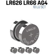 Resim LR626 LR66 AG4 1.55V 10 Adet Alkaline Pil 