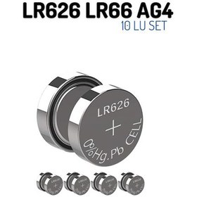 Resim LR626 LR66 AG4 1.55V 10 Adet Alkaline Pil 