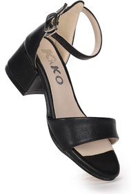 Resim KARAMAZI Sheila Cilt Günlük Kız Çocuk 4 Cm Topuklu Sandalet Abiye Ayakkabı 