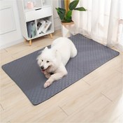 Resim 1 adet Yıkanabilir Köpek İdrar Pedi - Emici, Kaymaz, Hızlı Kuruyan Evcil Hayvan Eğitim Matı, Köpekler & Kediler için Yeniden Kullanılabilir Bebek Bezi Astarı, Dayanıklı Polyester Lif, Kapitone Tasarımlı Açık Gri, Yavru Köpek İdrar Pedleri 