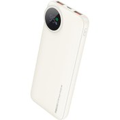 Resim Recci RPB-P48 Powerbank PD 20W Dijital LED Göstergeli Hızlı Şarj Özellikli 22.5W 10000mAh Krem 