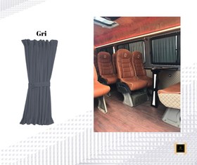 Resim Minibüs Perdeleri (Kornişsiz) - Gri 