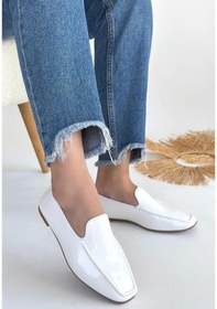 Resim Betra Beyaz Rugan Babet Ayakkabı Beyaz 