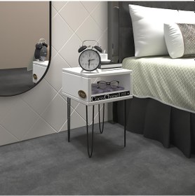 Resim Kenzlife komodin ortense byz komidin 44*29*29 metal ayaklı orta zigon sehpa minik boy (mng) 