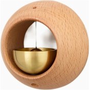 Resim Konesam Ahşap Ve Bakır Zil İle Manyetik Kapı Çanı, Ev/mağaza Hoşgeldin Sesi, Dekoratif Ve Fonksiyonel, Kolay Montajlı, Sakin Ortam Oluşturucu 