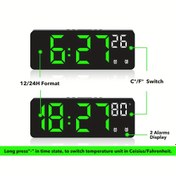 Resim 1pc Fantezi Temalı Dijital Alarm Saat, Ayna Yüzeyi, LED Ekran, Sıcaklık ve Tarih, 5 Parlaklık Seviyesi, 2 Özelleştirilebilir Alarm Ayarı, Uykuya Dalma Fonksiyonu, Ses Kontrolü - Plastik Dikdörtgen Şekil, USB Güçlü (Pil Dahil Değil) 