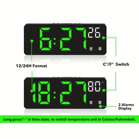Resim 1pc Fantezi Temalı Dijital Alarm Saat, Ayna Yüzeyi, LED Ekran, Sıcaklık ve Tarih, 5 Parlaklık Seviyesi, 2 Özelleştirilebilir Alarm Ayarı, Uykuya Dalma Fonksiyonu, Ses Kontrolü - Plastik Dikdörtgen Şekil, USB Güçlü (Pil Dahil Değil) 