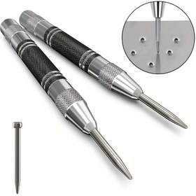 Resim Otomatik Merkez Delme, Ayarlanabilir Gerilim Delme Aracı ile 12.7cm Ağır Hizmet Çelik Bahar Merkez Delme, Metal, Ahşap, Cam ve Plastik için Uygun, DIY Tutkunları için Uygun Otomatik Merkez Delme Ayarlanabilir Bahar Aracı Merkez Delme Süper 