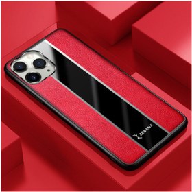 Resim Dara Aksesuar Apple Iphone 11 Pro Max Uyumlu Kılıf Zebana Premium Deri Kılıf Kırmızı 