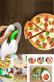 Resim esmelen Sebze Doğramak Için Ve Pizza Dilimlemek Içinde Ideal Sağlıklı 360 Dairesel Pratik Doğrayıcı Bıçak 