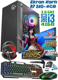 Resim WARBOX Sega Pro I3 4160 8gb Ram 128gb Ssd 120gb Hdd R7 240-4gb E.kartı 19.5"mnt Oyuncu Bilgisayarı 