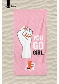 Resim Marte Home You Go Girl Plaj Havlusu Pembe 