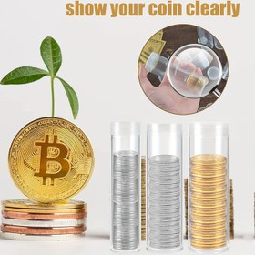 Resim 1pc Koin Depolama Tüpü, 20Mm/25Mm/32Mm, Plastik Koin Kasa, Para Organizatörü, Ofis Malzemeleri, Form, Kayıt ve Koin Yönetimi Ürün 